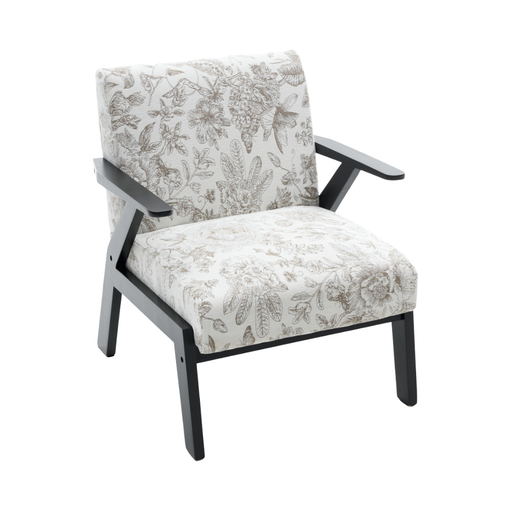 Mid-Century Modern Lounge Armchair w/ Seat Cushion for Living Room & Study