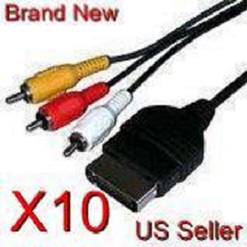 10 X Qty PC Lot Xbox Video AV RCA audio video Cable X-Box X Box NEW! US Seller!