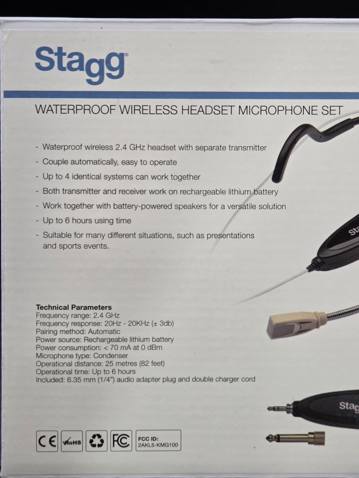 Stagg Wireless Headset Microphone Set - SUW 10H-IP New In Box