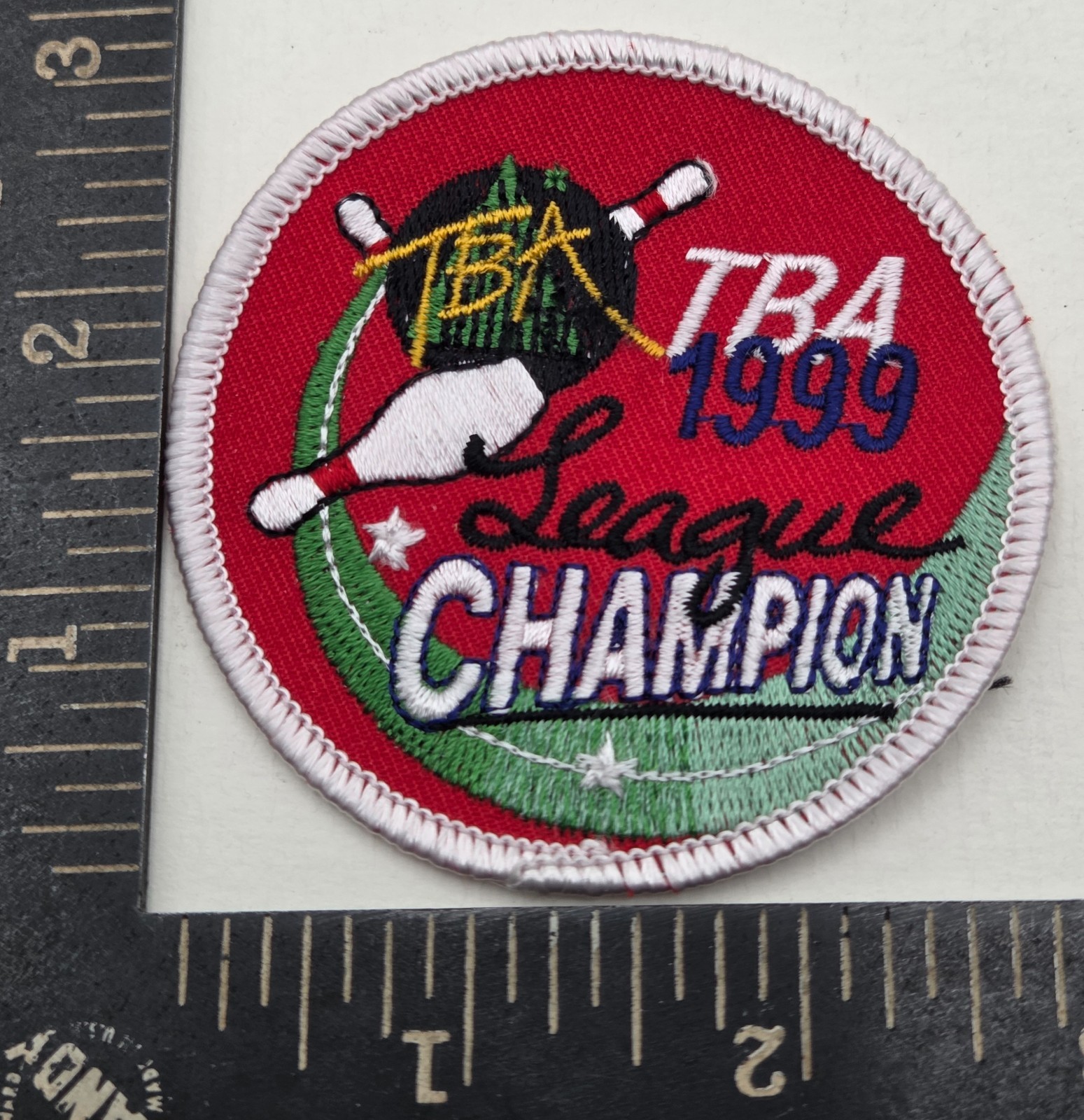 1999 TBA League Champion Bowling Patch Vintage Sew On Award
