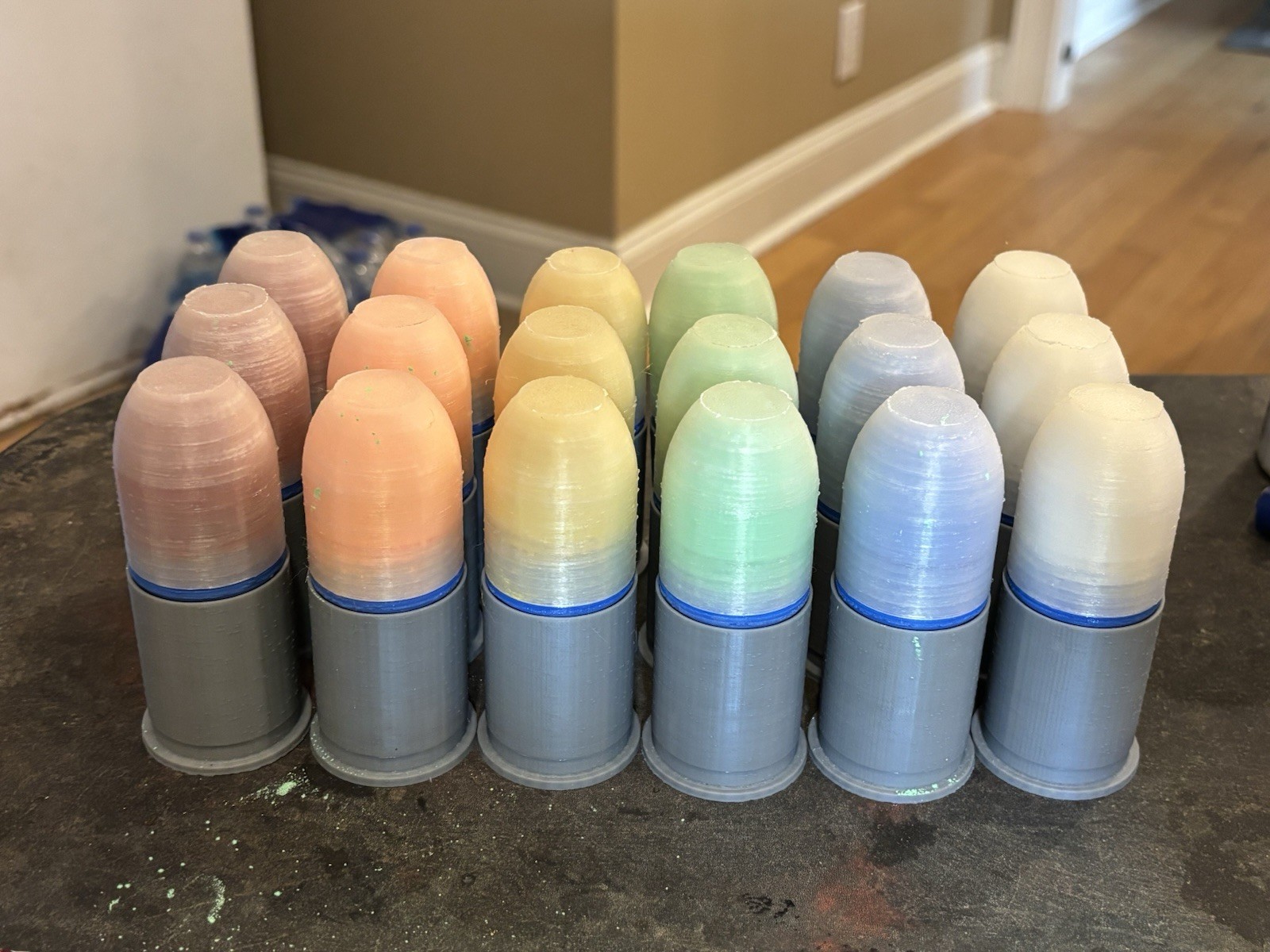 6 Pack 37mm Chalk Cobray Safe Practice Signaling Kit- Translucent Chalk Filled