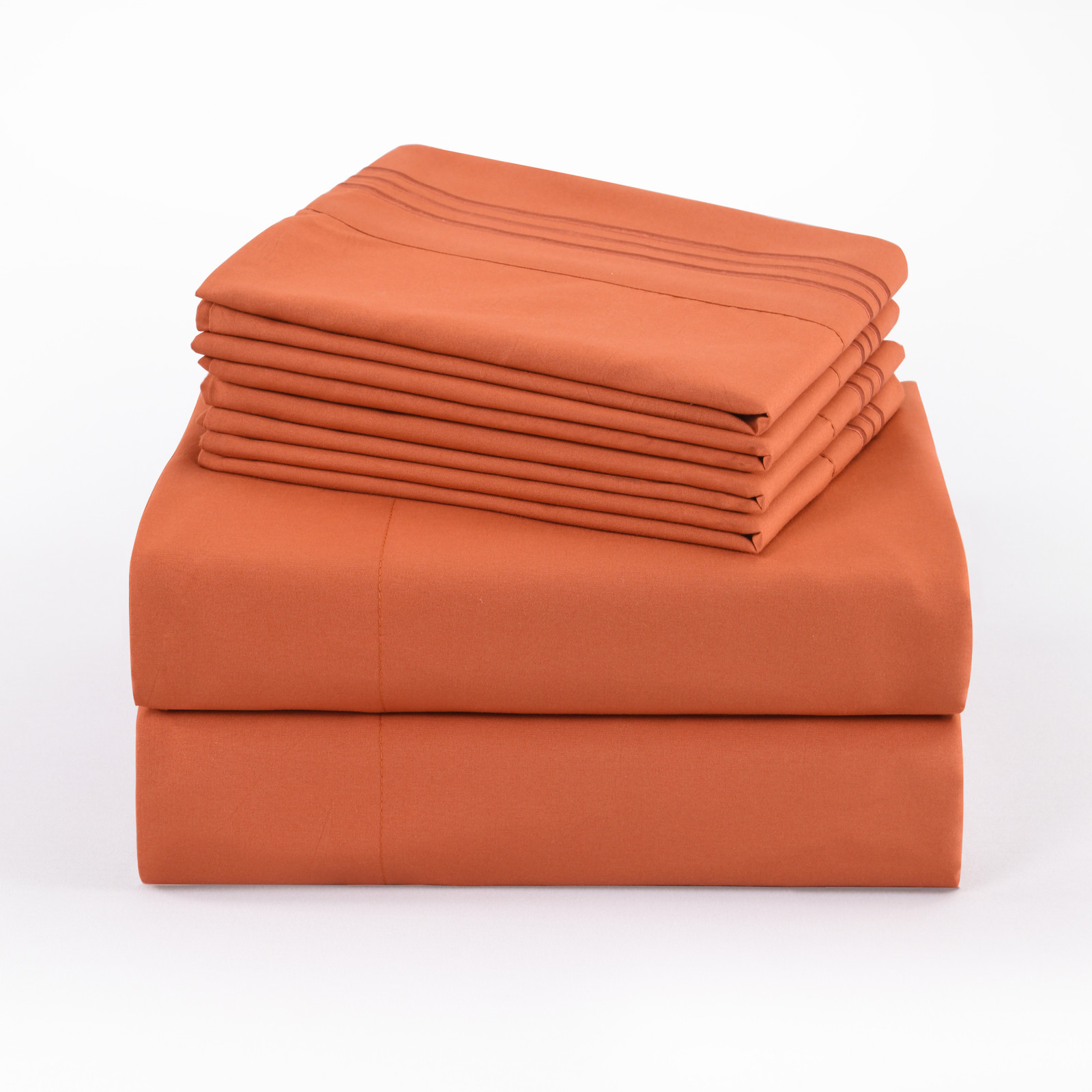 4/6 Pcs Soft Solid & Embroidery Bed Sheets Set