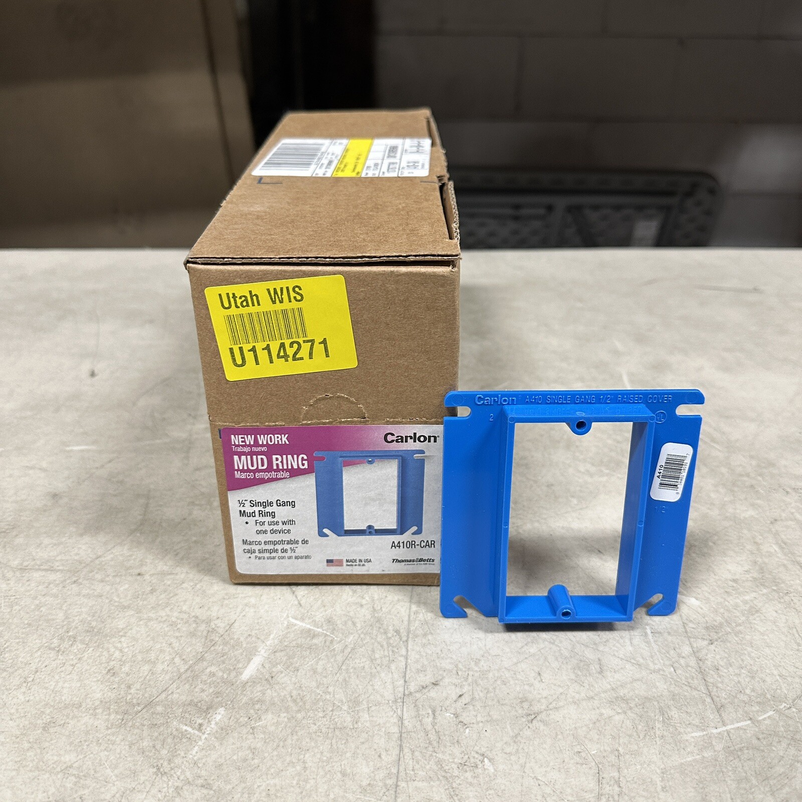 Box Of 20 Carlon A410-CAR Outlet Box Cover Square Raised 1 Gang 4-Inch Blue