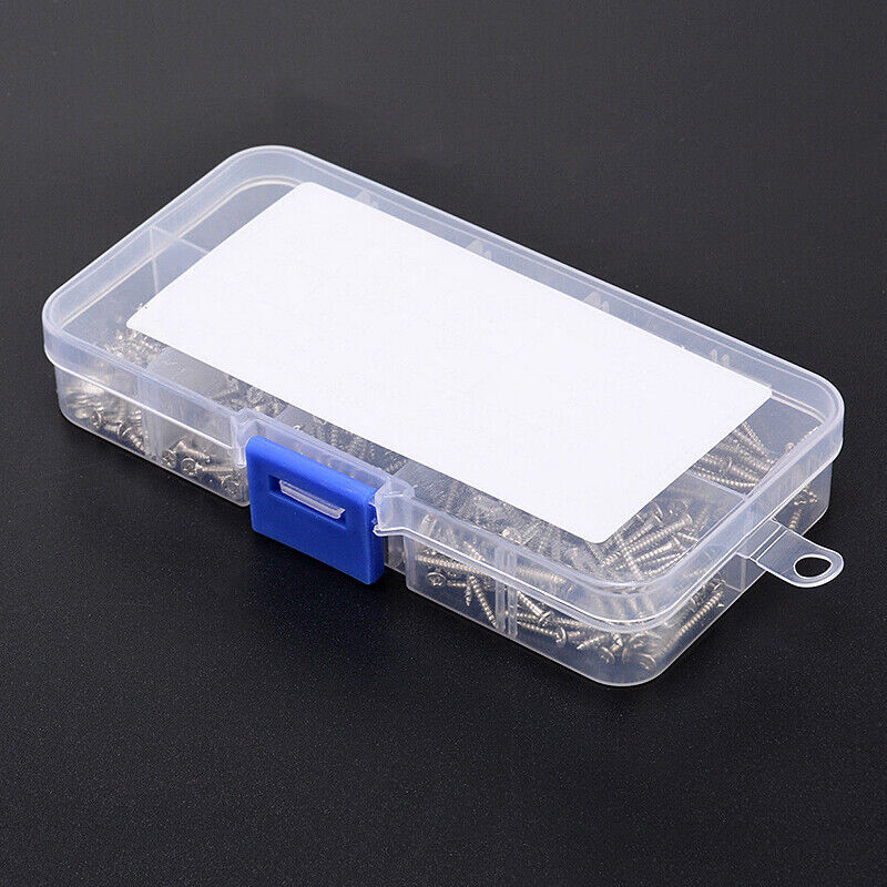 800Pcs Stainless Steel Self Tapping Screw Assortment Kit Lock Nut Wood