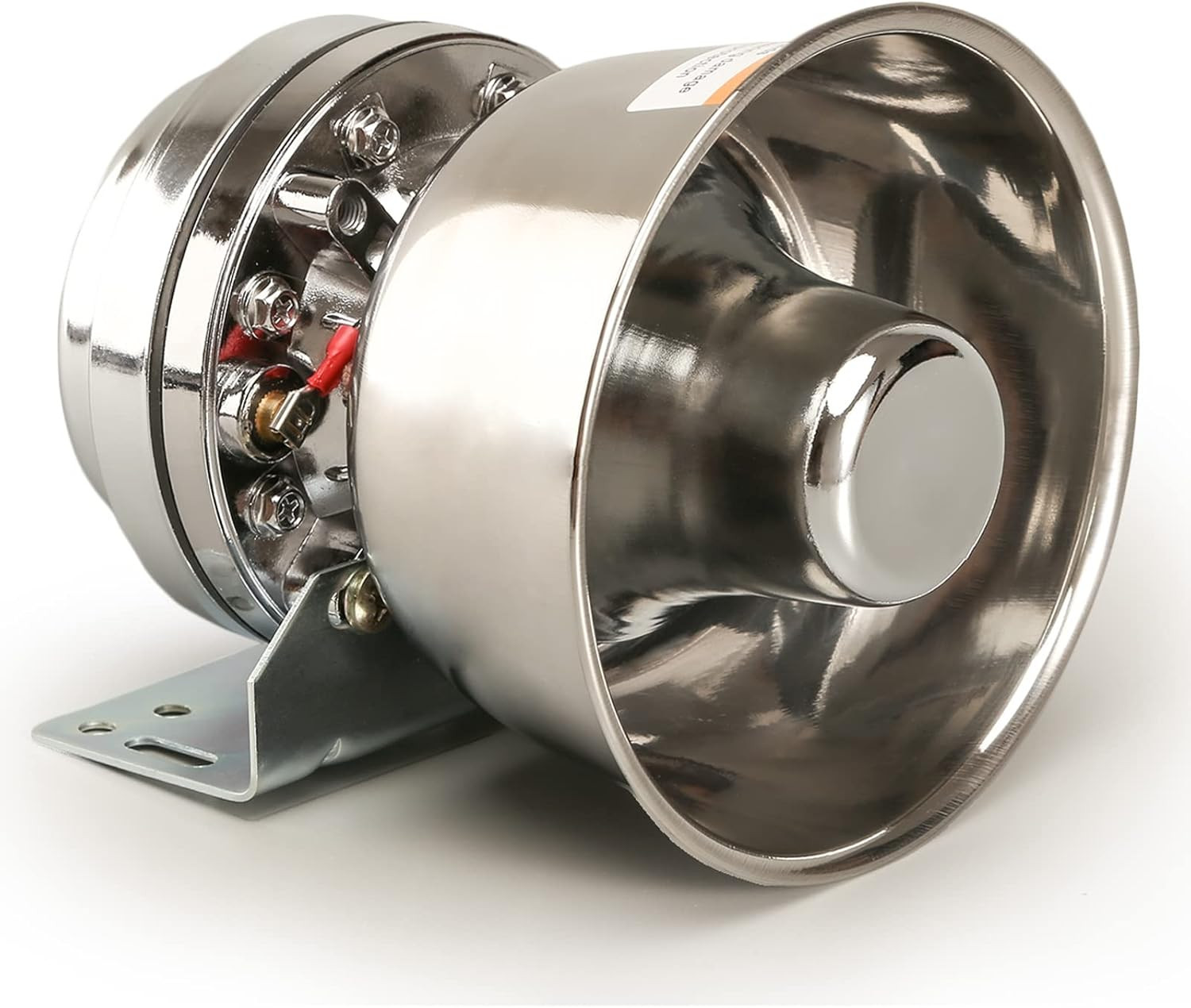 200 Watt High-Performance PA Siren Horn Speaker [Silver Steel] [8 Ohms] [125-135