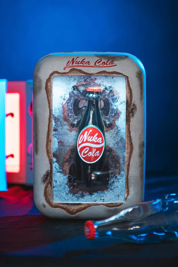 Fallout Nuka Cola Bottle Weathered Vending Machine LED Shadow Box NEW Bethesda