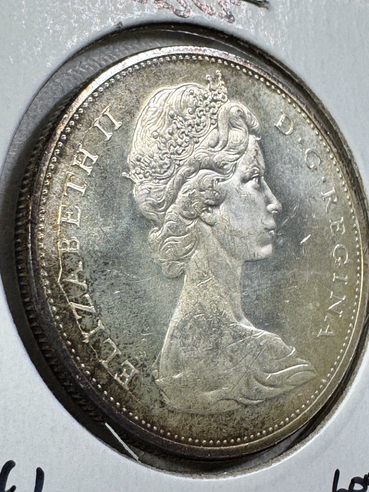 1965 Canada $1 Silver Coin Pointed 5 Small Beads