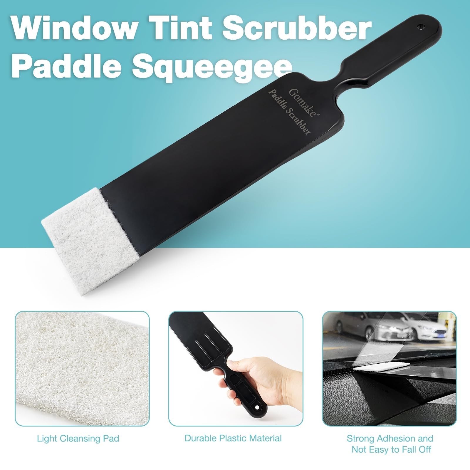 Gomake Window Tint Tools Bulldozer Squeegee Scrubber Paddle Squeegee Long Han...