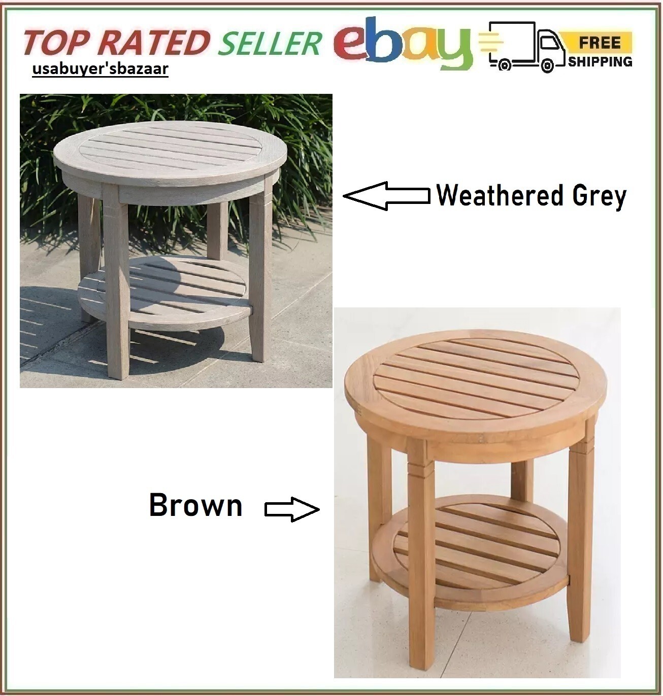 Cambridge Casual Weston Teak Side Patio Table