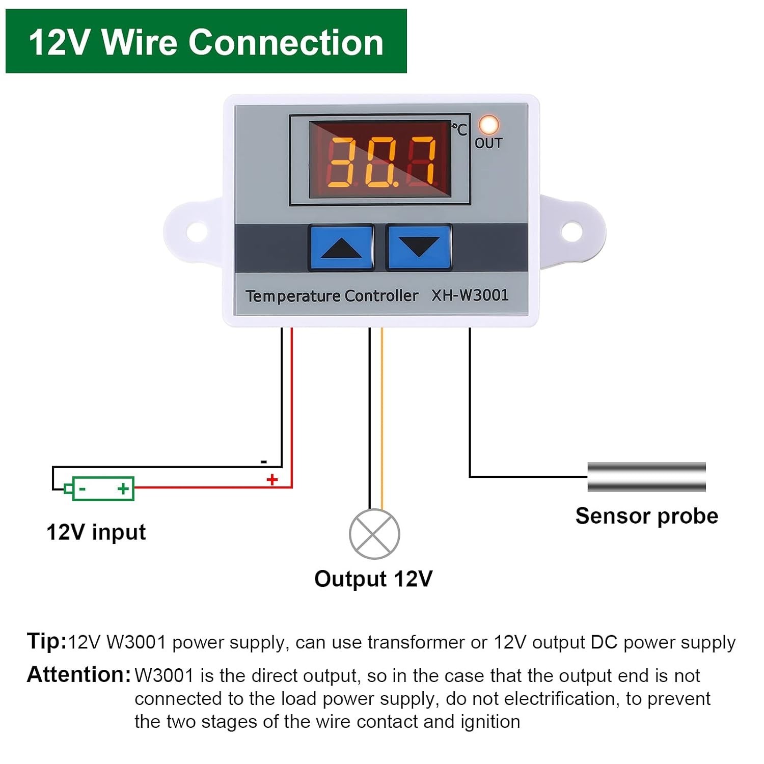 Módulo controlador de temperatura LED digital XH-W3001