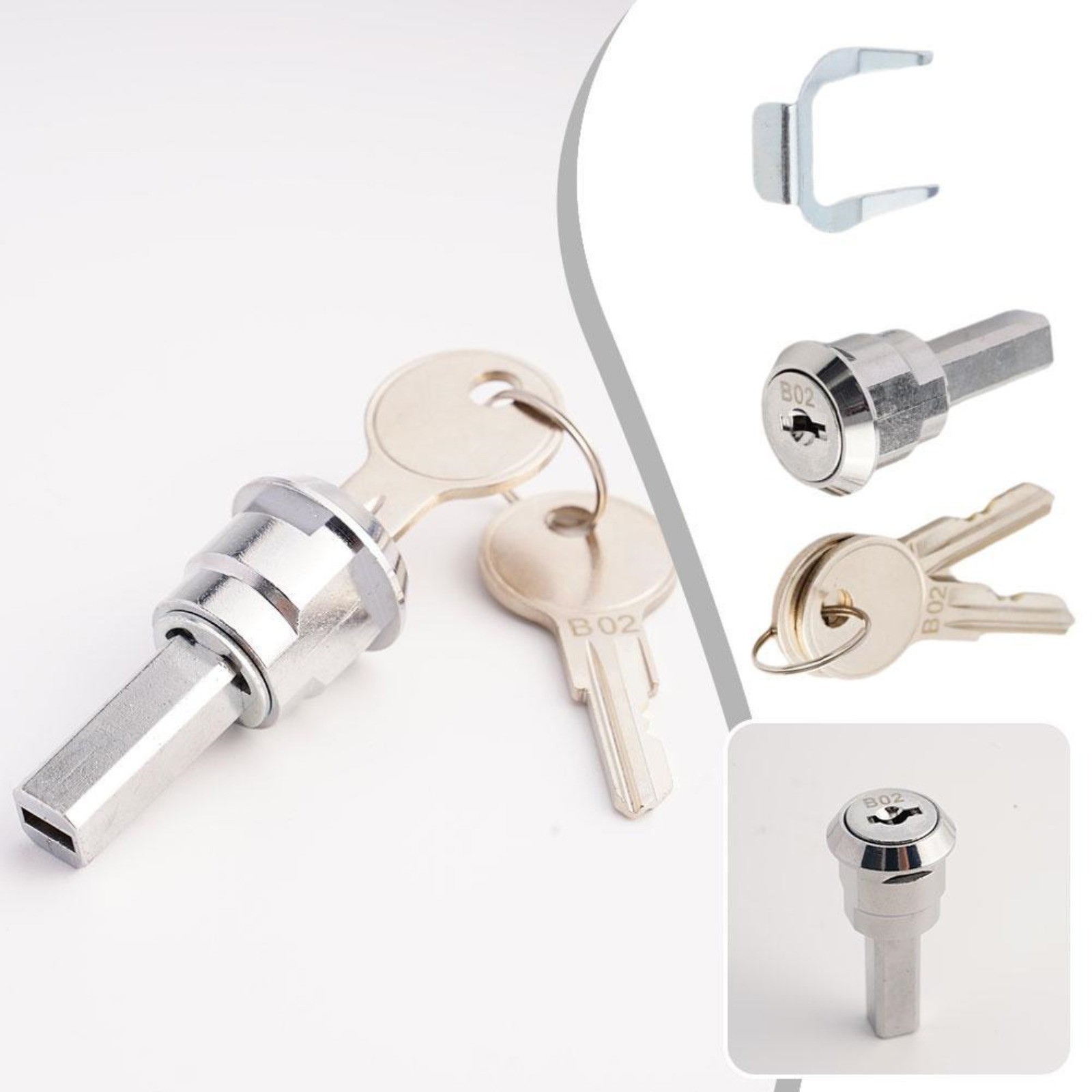 Silver Toolbox Lock For Cabinet Drawer Universal Maintenance Part Replacement