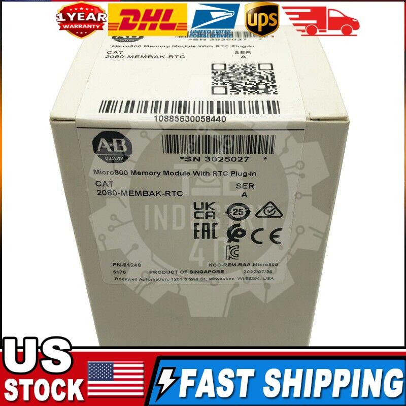 NEW Original Allen Bradley 2080-MEMBAK-RTC Memory Module With RTC Plug-In