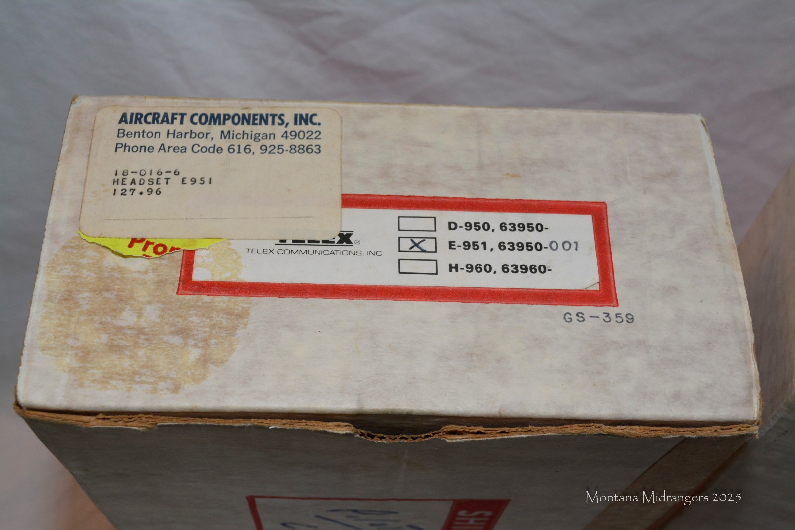 Telex E-951 Aviation Headsets Pair Dual Plug With Original Boxes And Paperwork