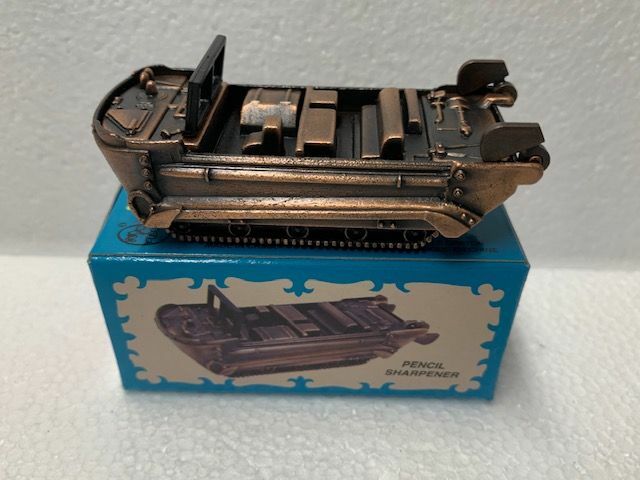 LANDING CRAFT BRONZE DIE CAST METAL COLLECTIBLE PENCIL SHARPENER NEW / BOX