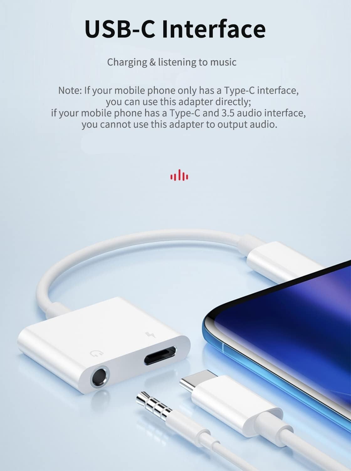 2in1 Google Pixel 2/3/4 Type C Digital to 3.5 mm Headphone Adapter Cable w/ DAC