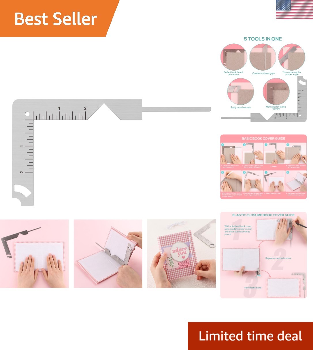 Durable Stainless Steel Book Cover Creator - Perfect for Scrapbook and Journals