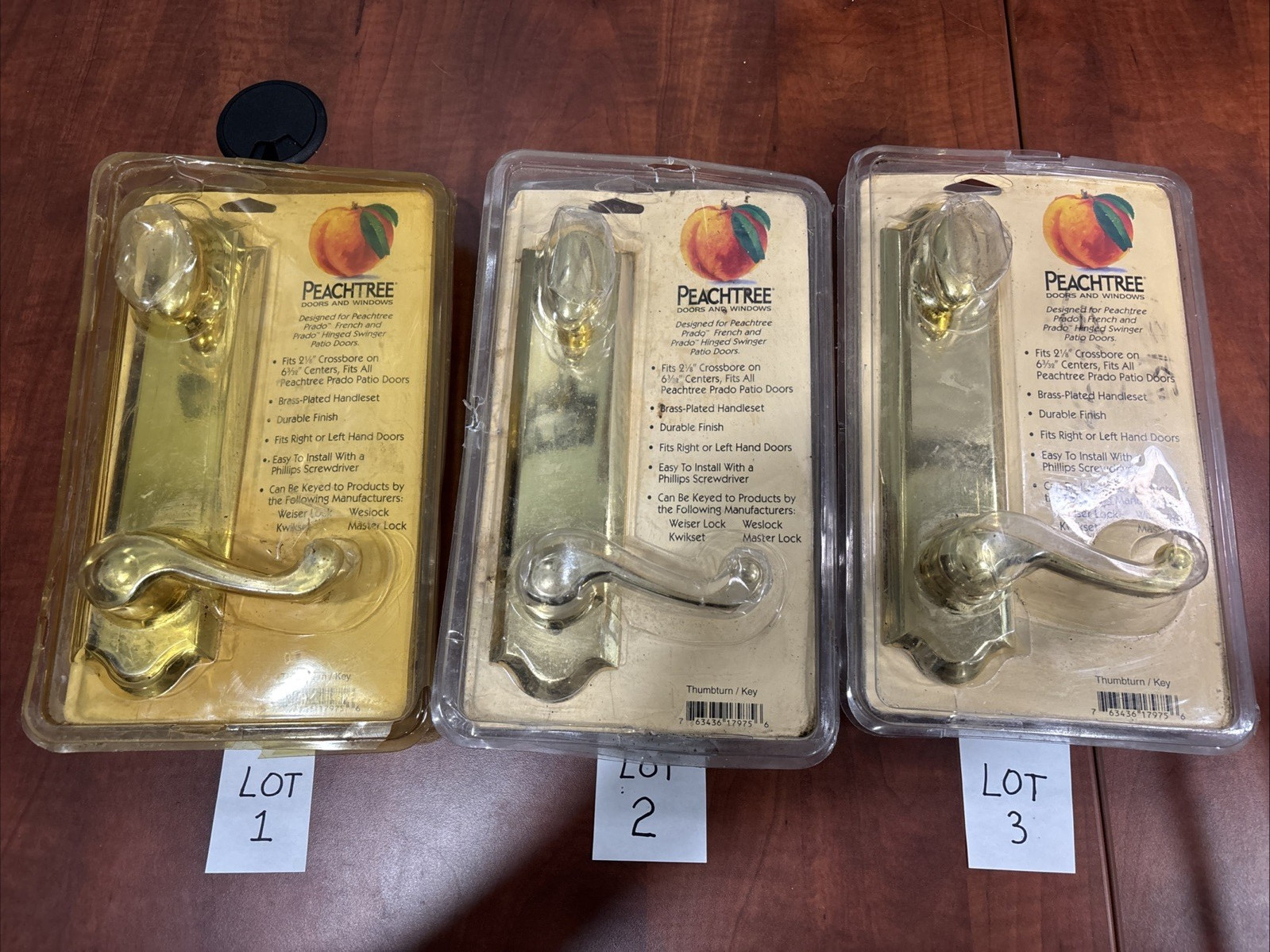 Polished Brass Peachtree Prado Entry Door Lock Set Lever Handle-HTF-Read