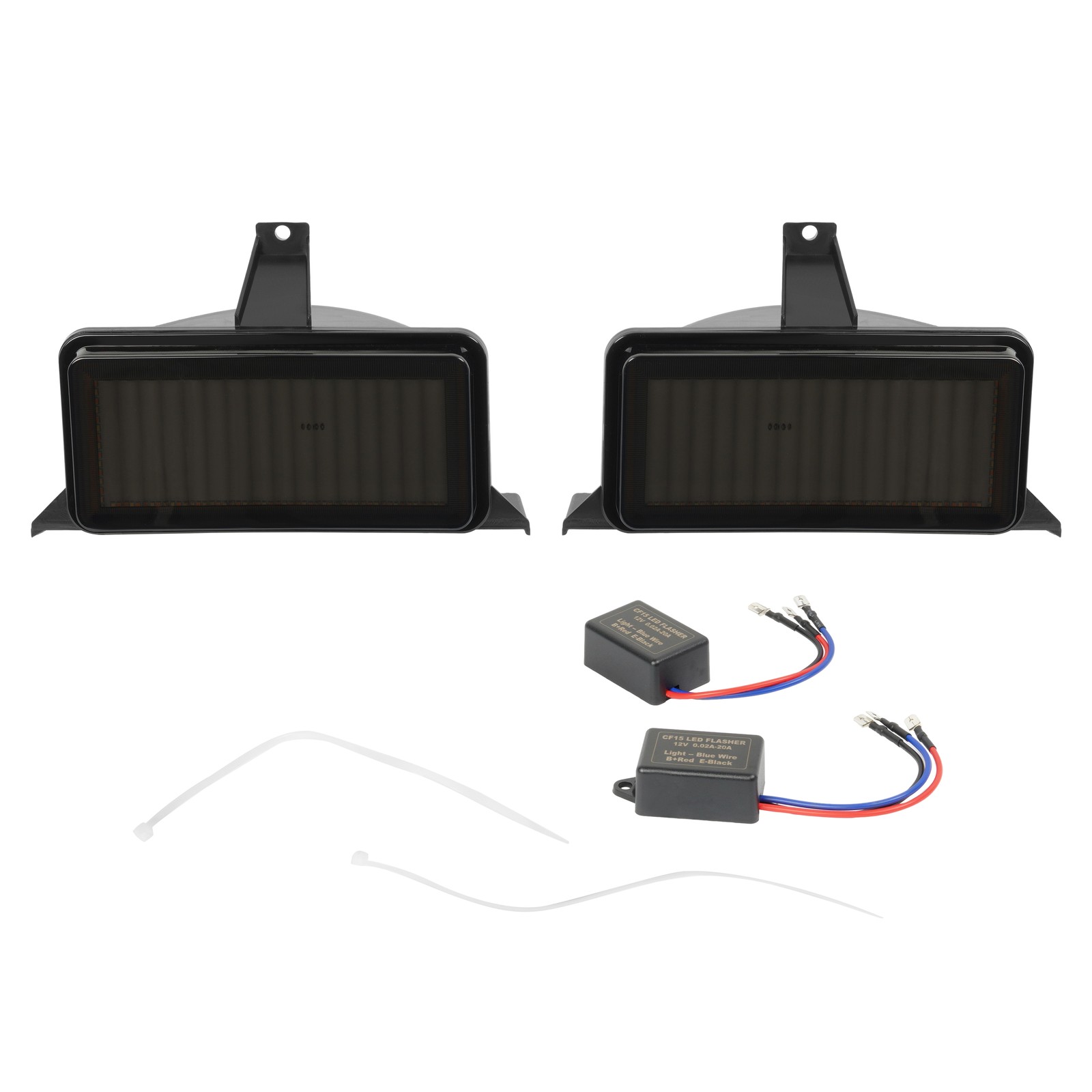 For 83-88 Chevrolet GMC Pickup Truck Smoked Switchback LED Turn Signal Lights