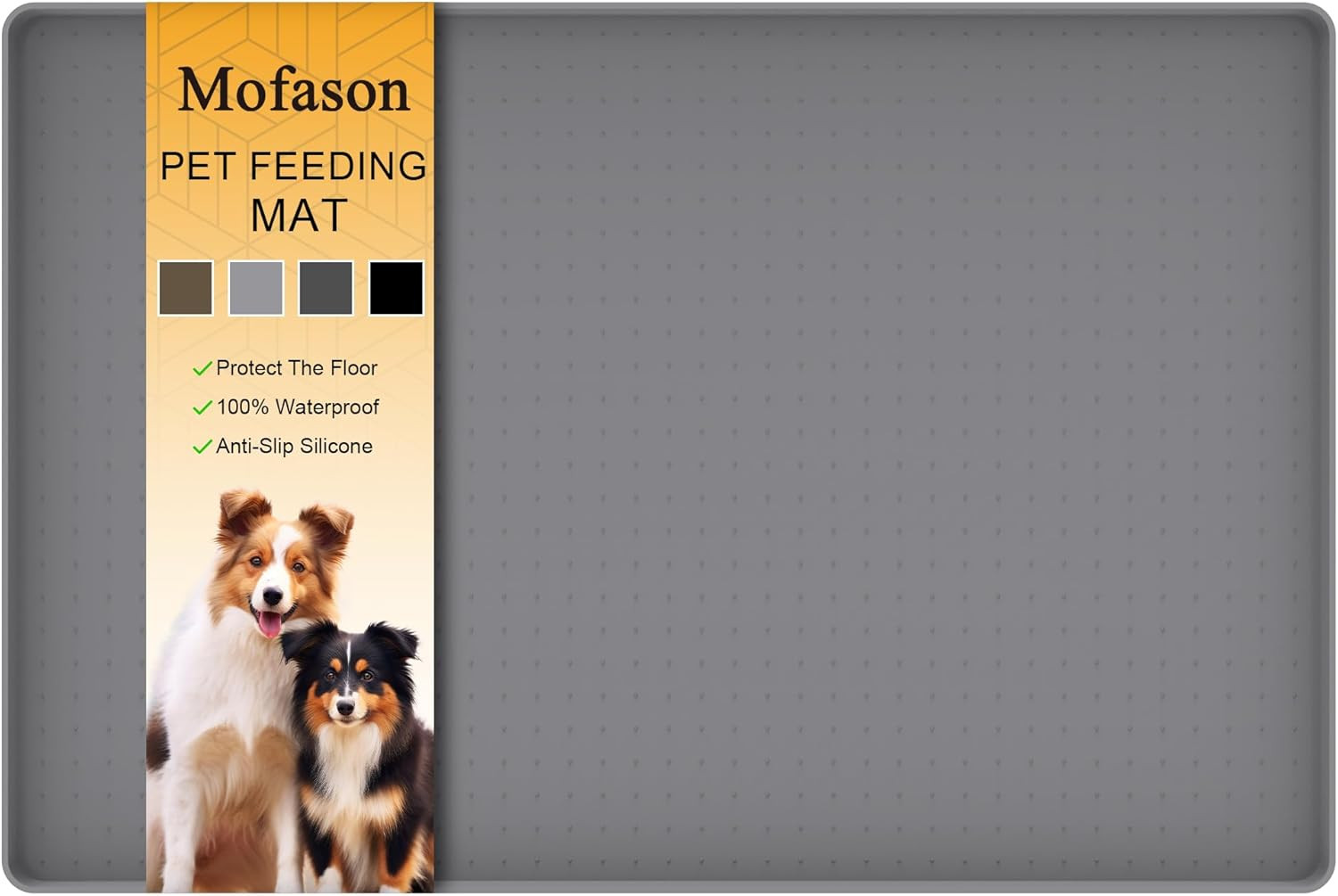 Mofason Pet Food Mat Waterproof Dog Mat 24”X16” Large – 0.5” Inch Raised Edge,Pe