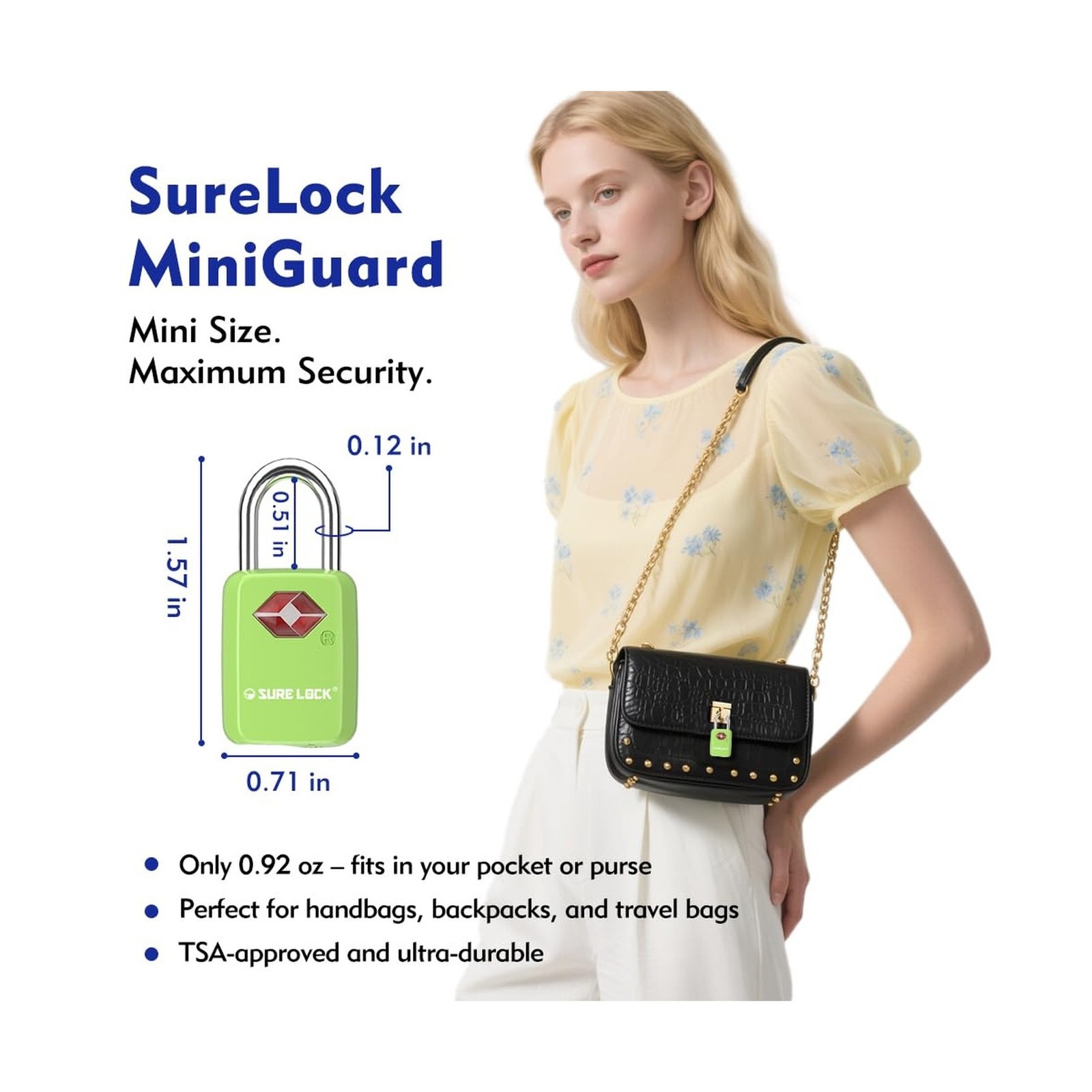 SURE LOCK Mini TSA Approved Keyed Luggage Lock – One Key Opens ... FAST US