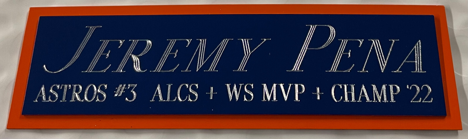 JEREMY PENA ASTROS NAMEPLATE FO AUTOGRAPHED Signed BASEBALL-JERSEY-PHOTO-BAT-CAP