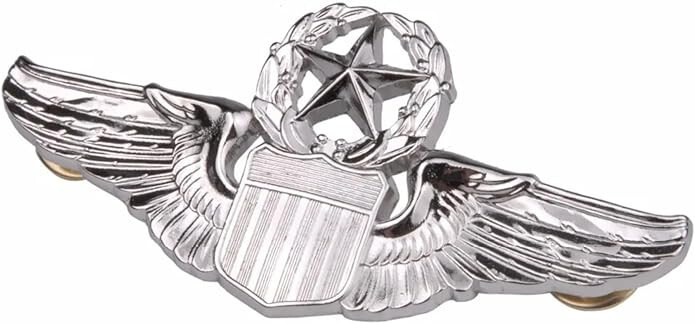USAF U.S. Air Force Military Command Pilot Metal Wings Badge silver Pin 3''