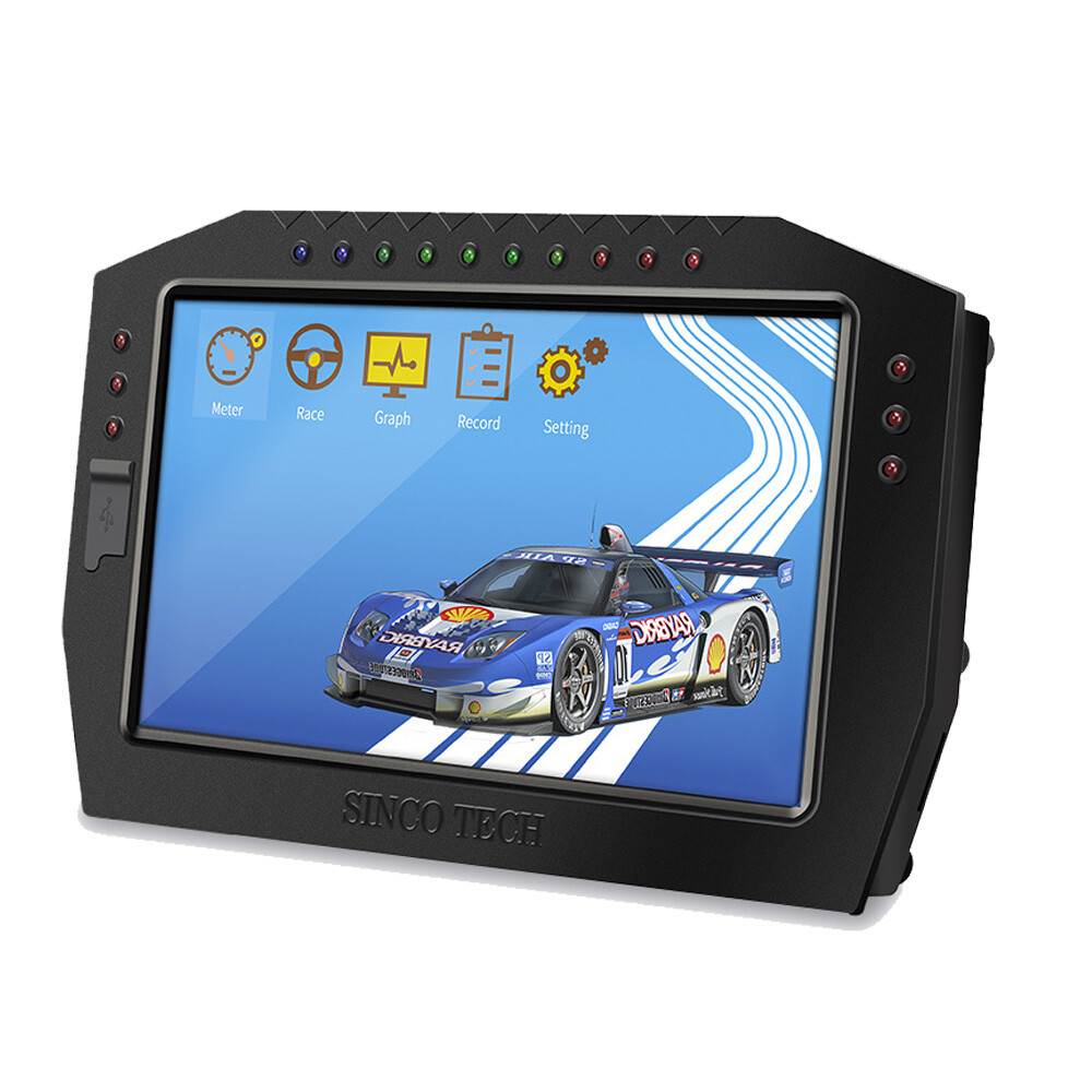 Sinco Tech DO909 Car Racing Dashboard Gauge Display Sensor Kit LCD Screen 12V