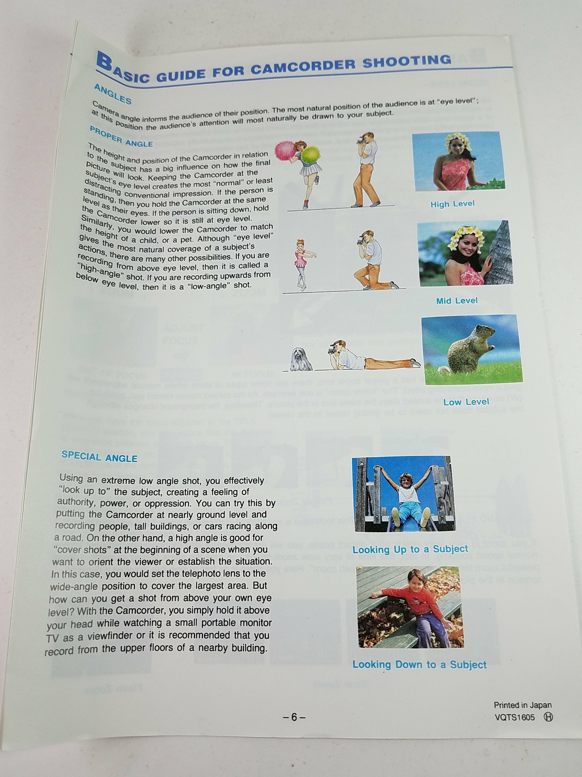 Basic Guide For Camcoder Shooting   VQTS1605 VQTS1605