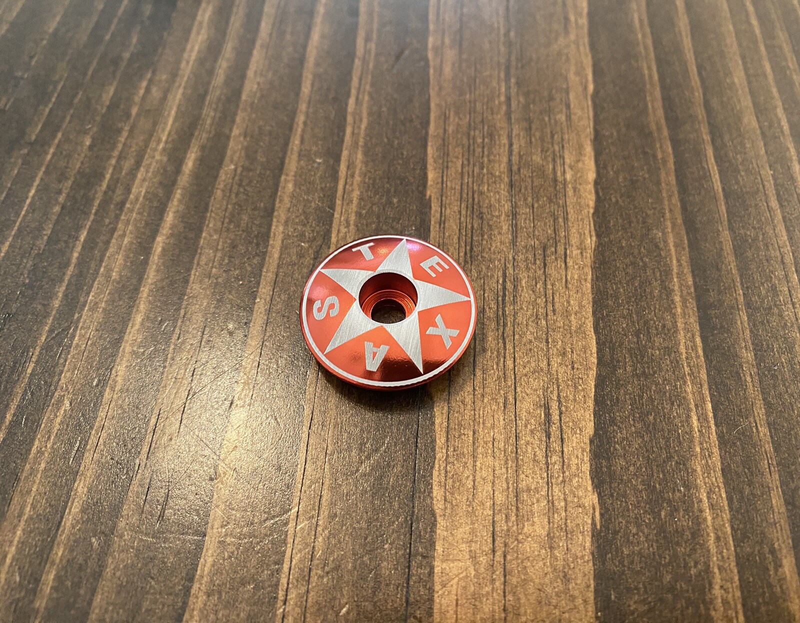TEXAS - Threadless Bicycle Headset Stem Cap 1 1/8" Red USA