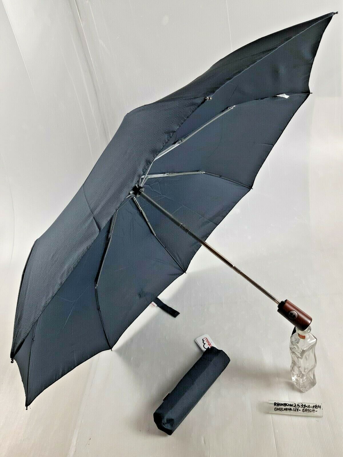 Unisex Mini Umbrella - Automatic - 8 Sticks - Grey - 25312 - Rainbow