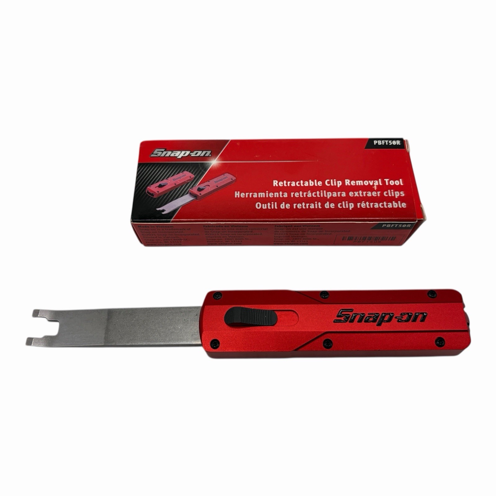 Snap on Tools Red Retractable Trim Clip Removal Tool PBFT50R New
