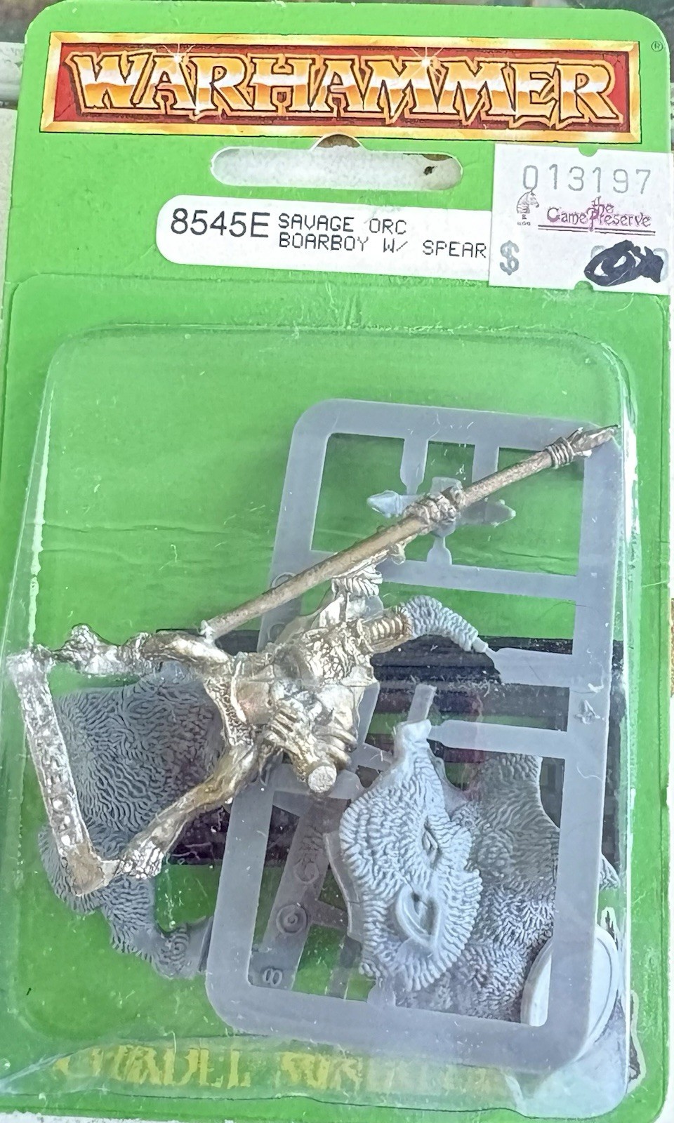 Warhammer 8645E Sauage Orc Boarboy W/Spear NIB