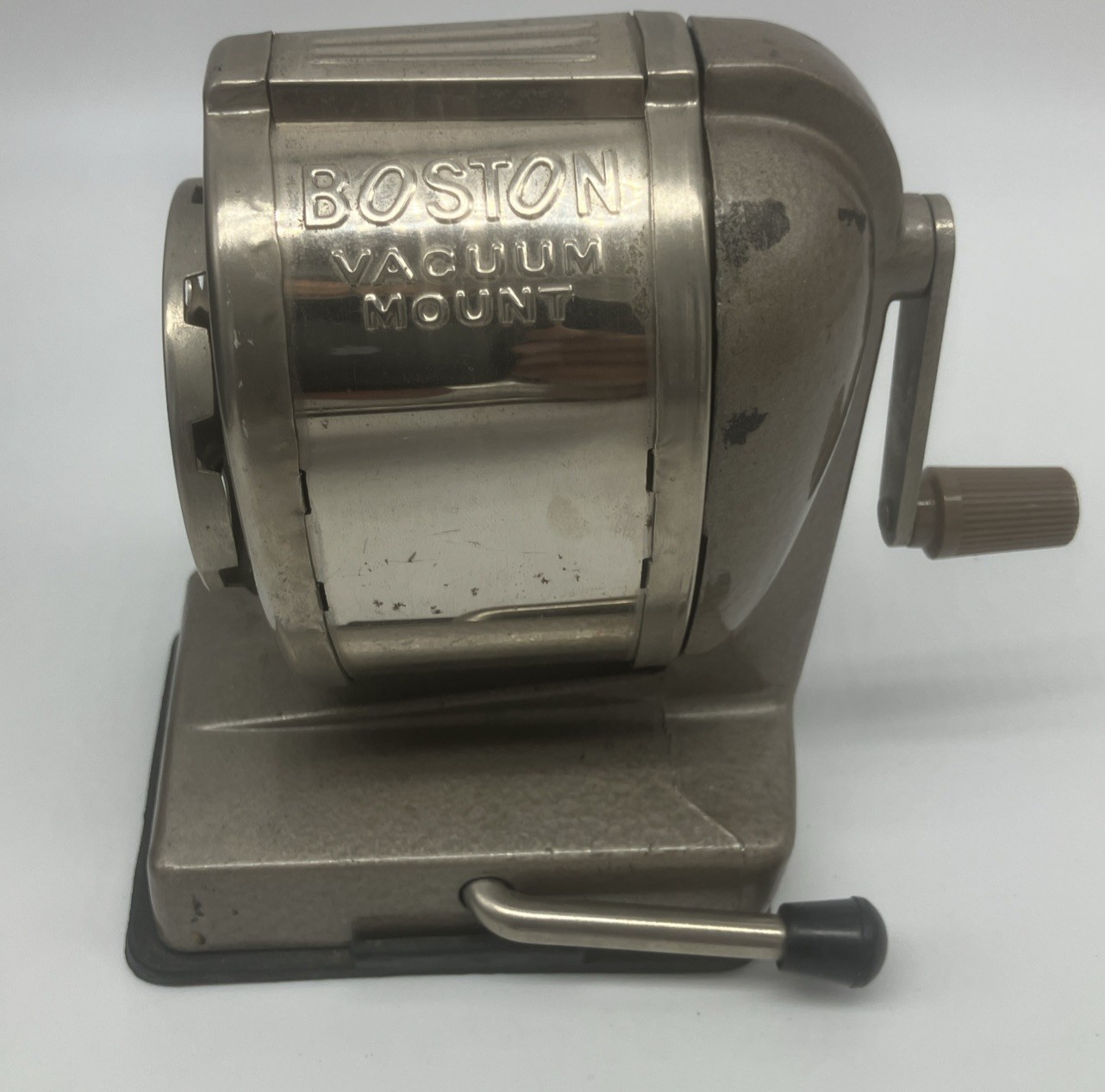 Vintage Boston Vacuum Mount Pencil Sharpener 8 Hole Adjustable Size USA