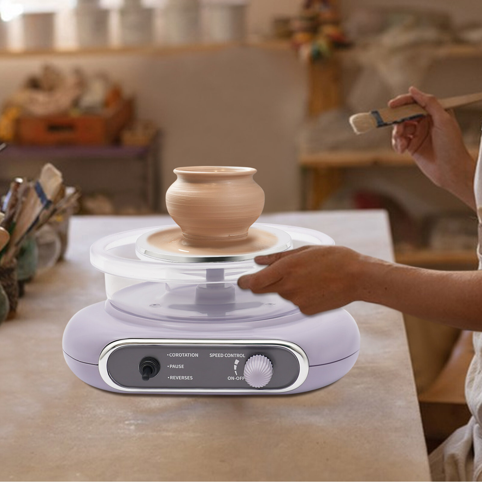 Mini Pottery Wheel Machine Electric Clay Make Pottery Machine Adjustable 200RPM