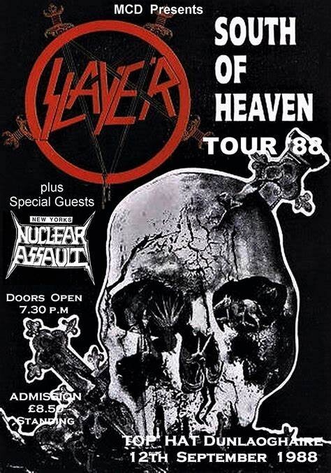 Slayer South of Heaven Tour  13" X 19" Reproduction Concert Poster