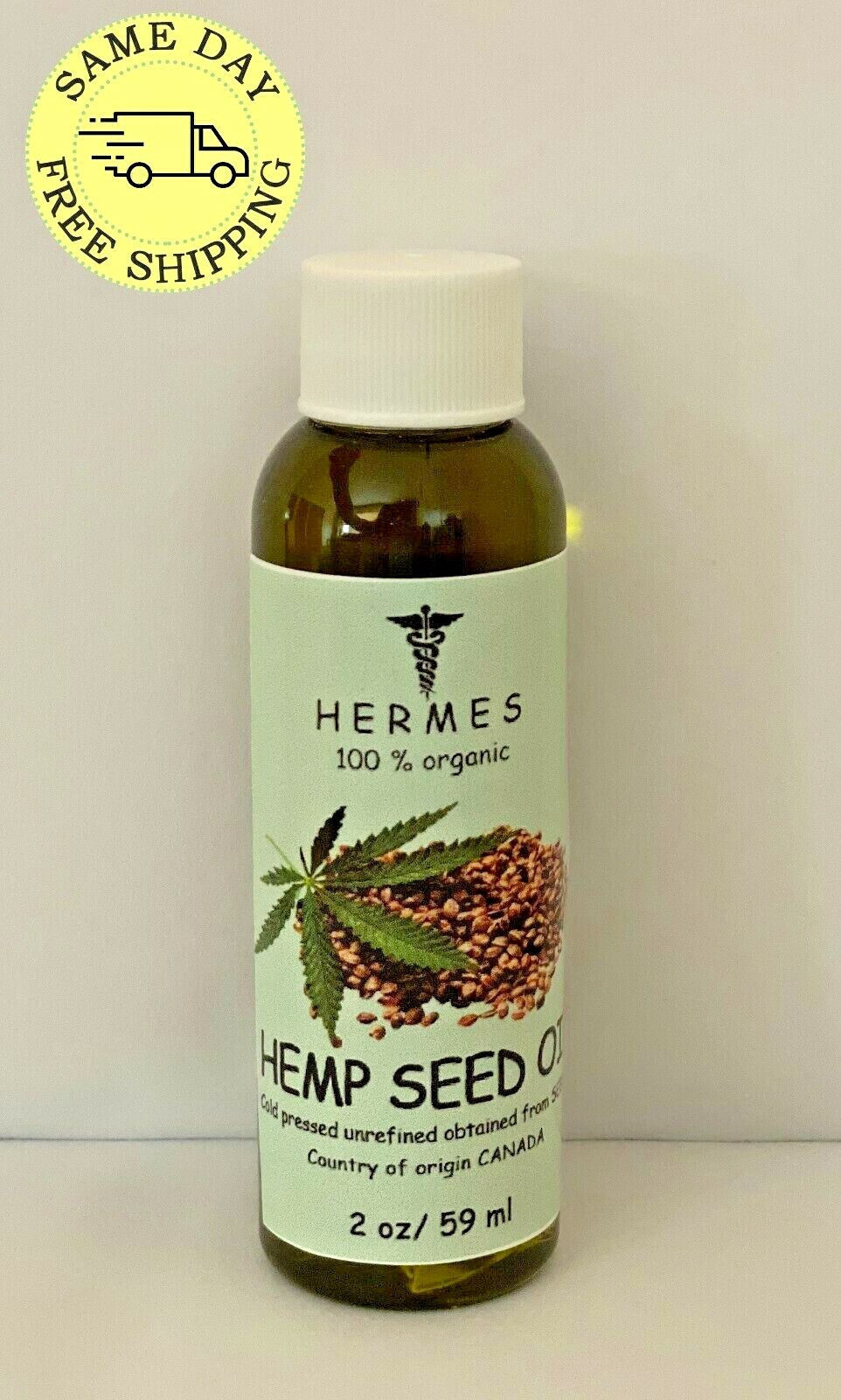HEMP OIL by HERMES ORGANIC UNREFINED COLD PRESSED 2 oz - 16 oz