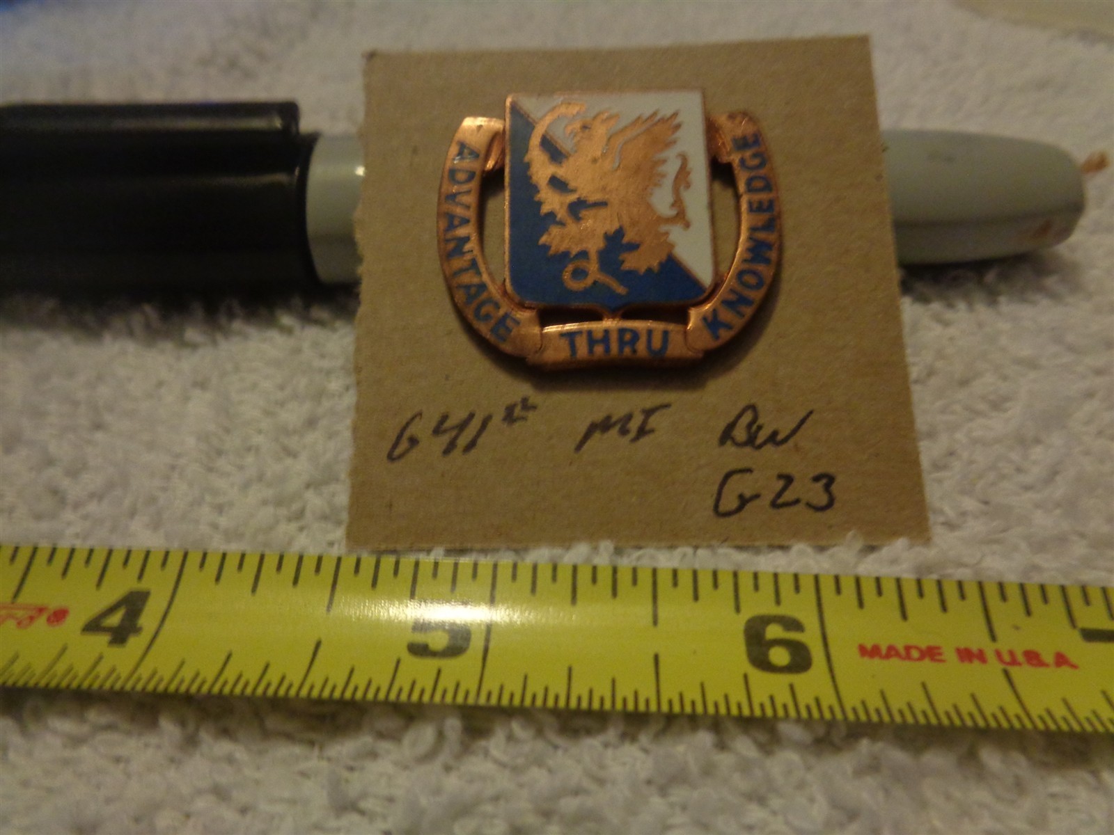 641st Military Intelligence Battalion G23 Unit Crest, DI, DUI (DRAW#11)