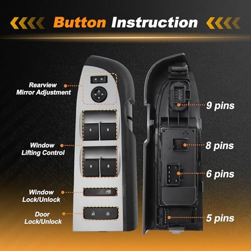 22968506 Front Left Driver Side Door Lock Silver Tone Panel, Black Bezel Cover