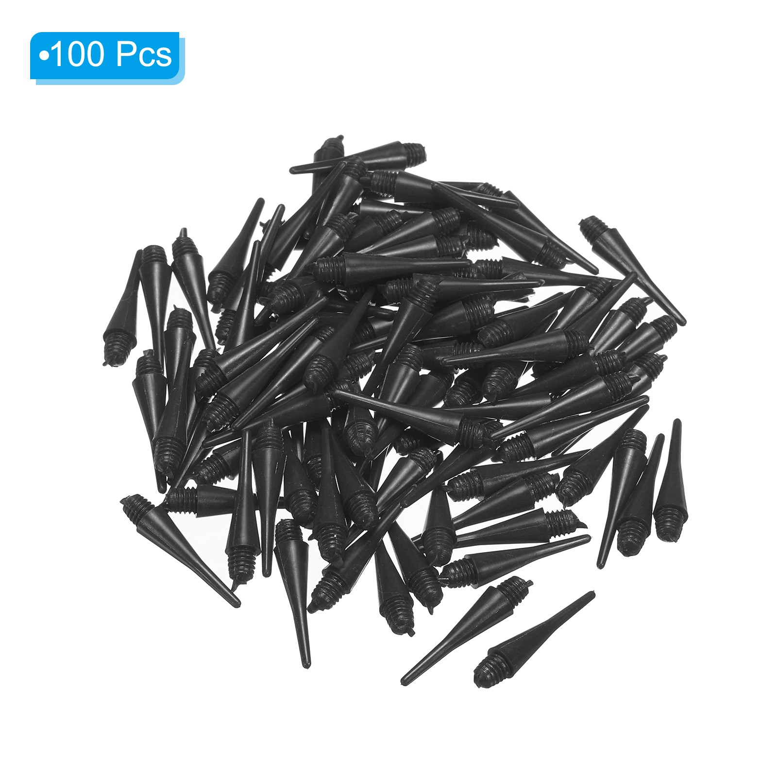 Plastic Dart Tips, 100 Pack 2BA Thread Soft Dart Tips, Black