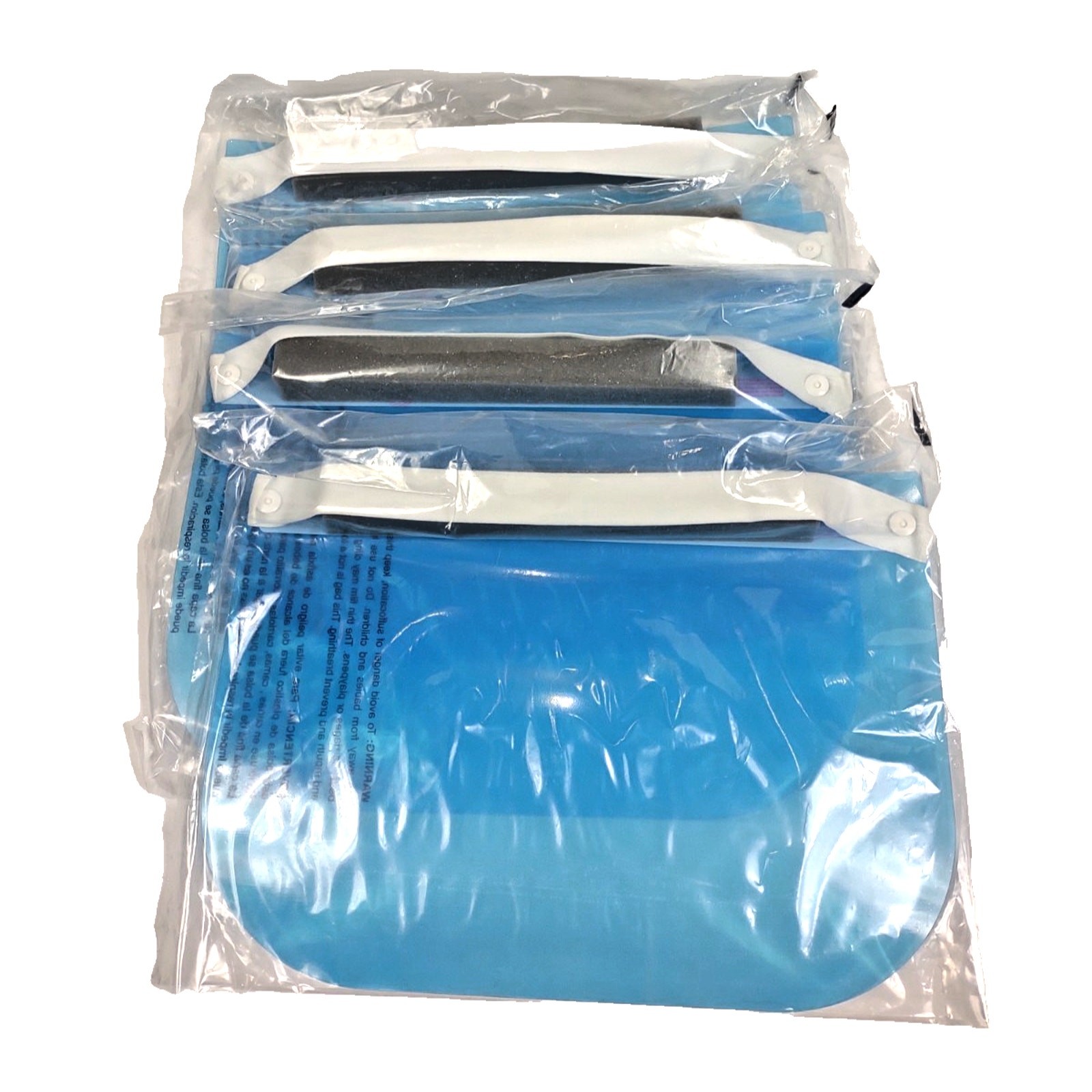Krebs 4 Pk Safety Reusable Face Shields Protection Anti-Static Foam Hypoallergen