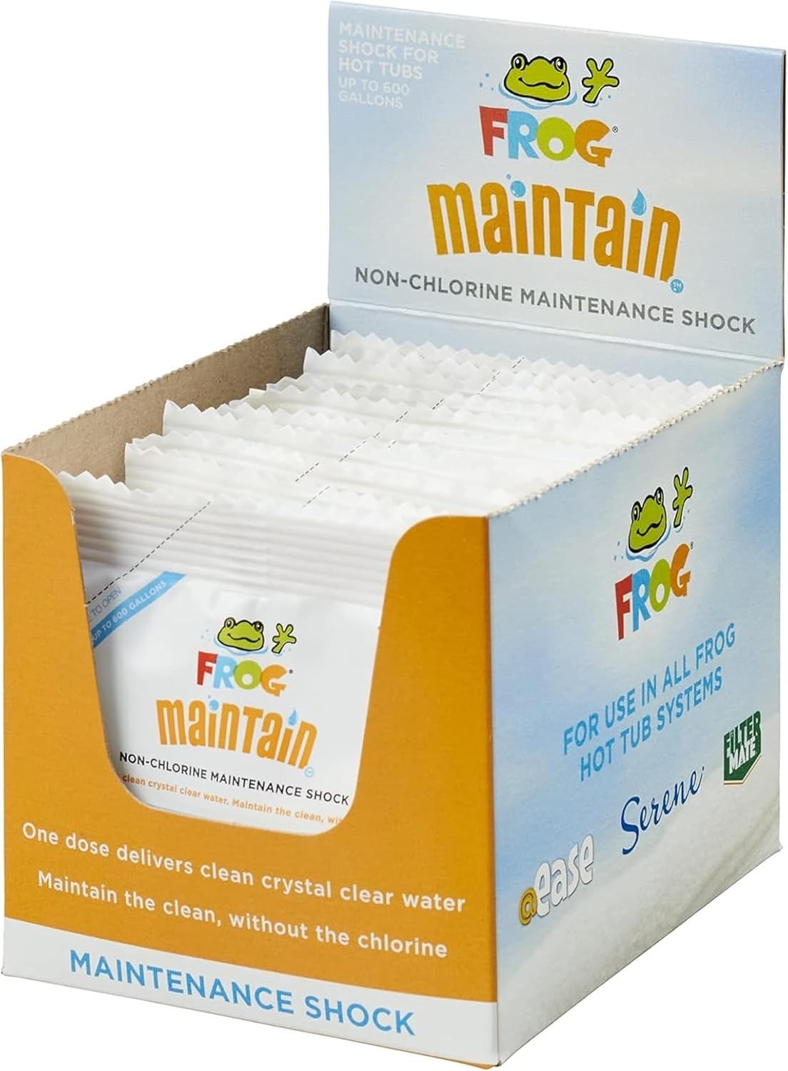 FROG Maintain for Hot Tubs Non-Chlorine ShockSingle Dose Packets 2oz, 12 Pack