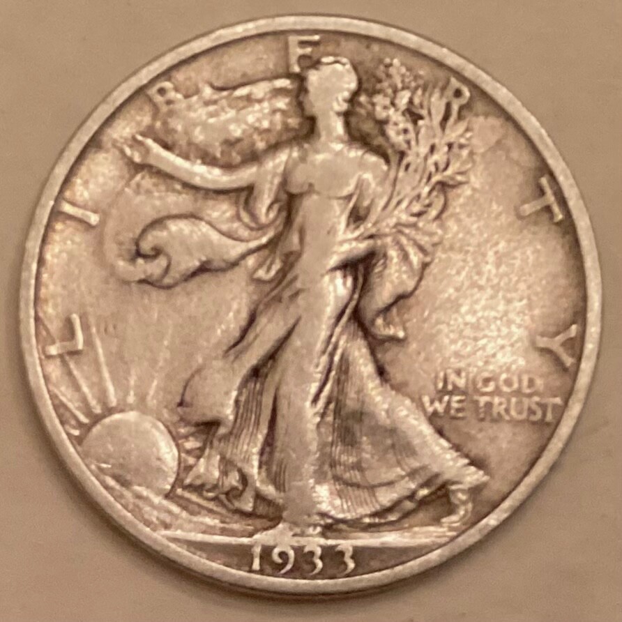 1933 S Walking Liberty Half Dollar cd -