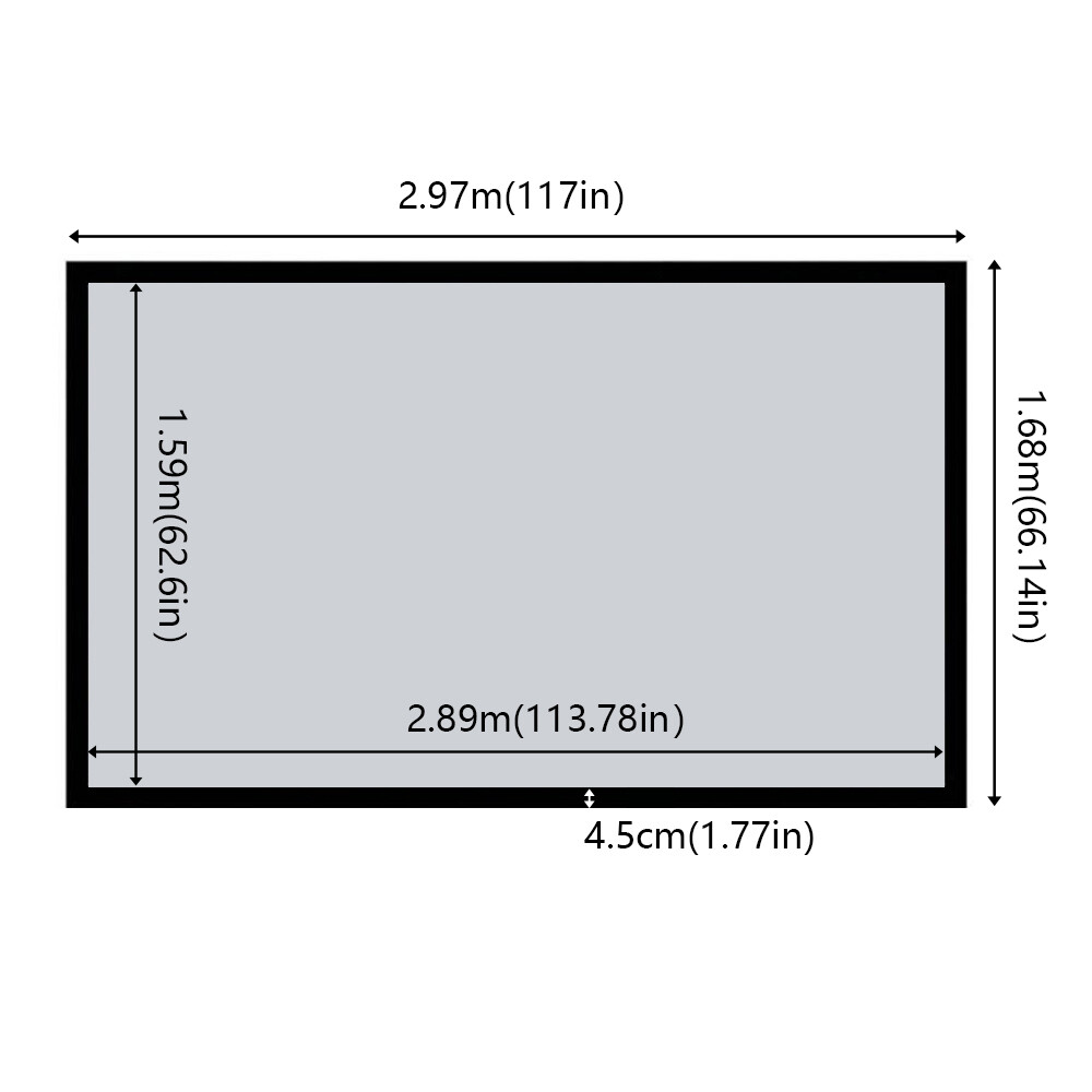 135inch Aluminum Fixed Frame 16:9 Projector Screen White Home Theater TV Movies