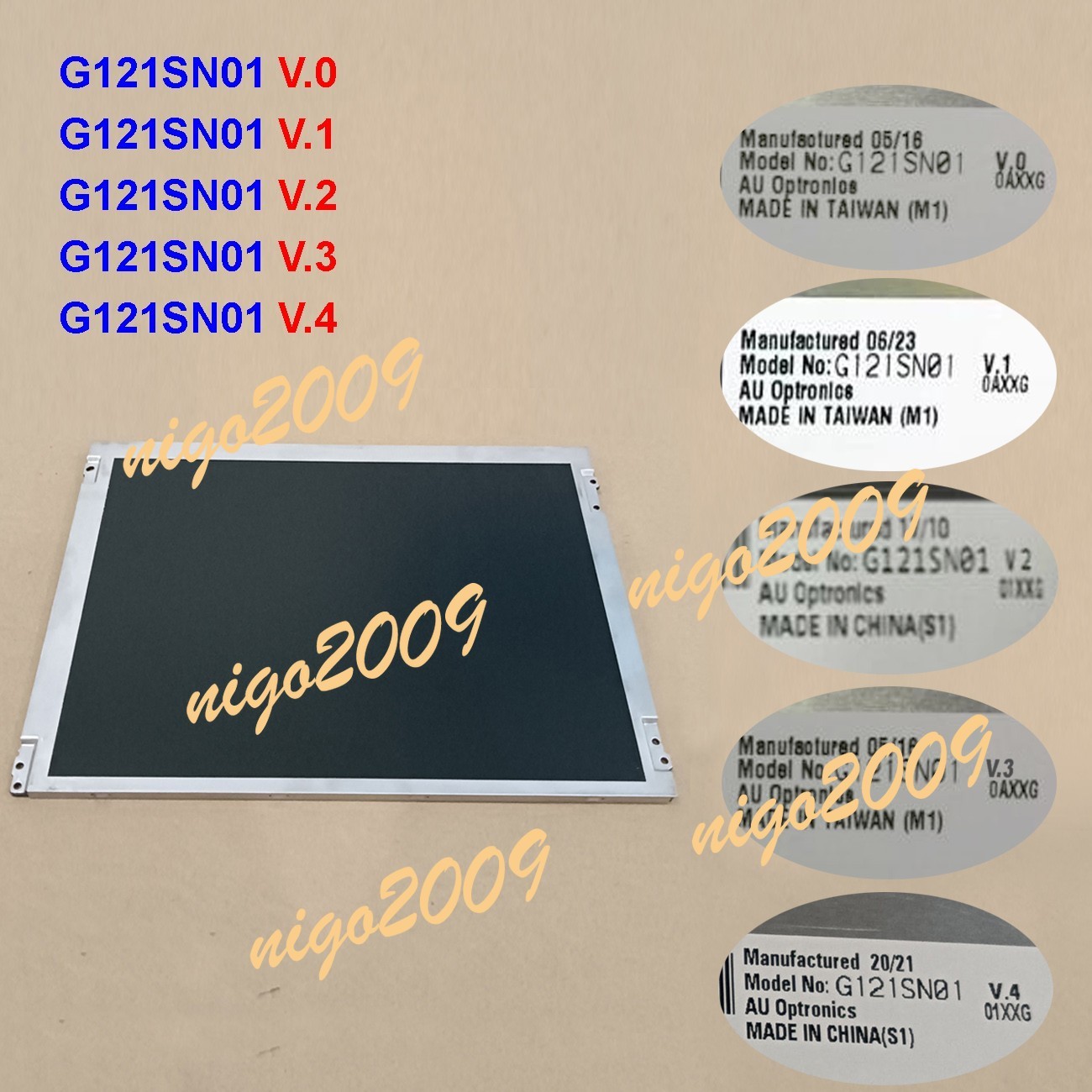 New G121SN01 V.0 G121SN01 V.1 G121SN01 V.2 G121SN01 V.3 G121SN01 V.4 LCD Display