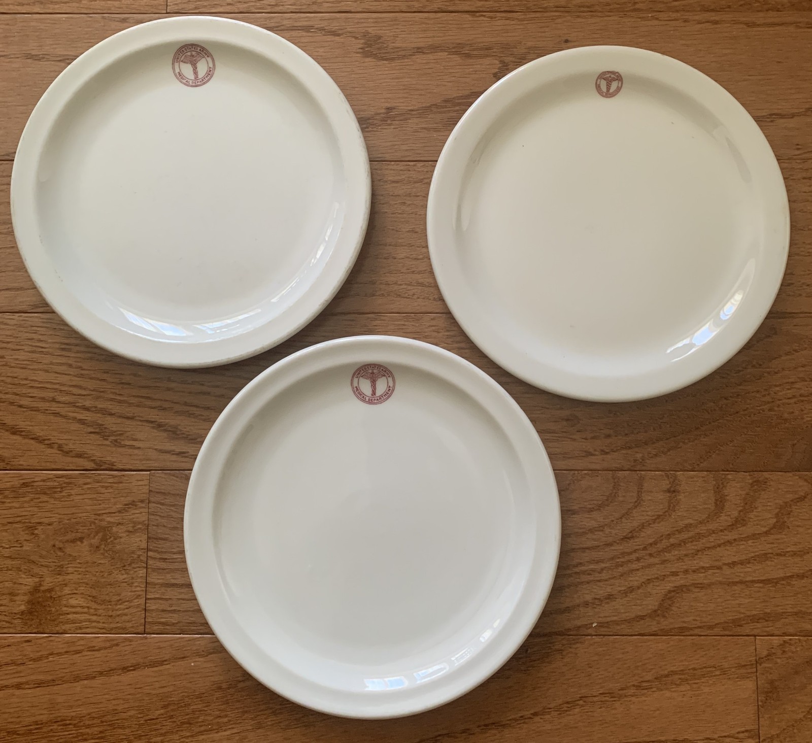 (3) United States US Army Medical Department 7 1/4" Inch Plate