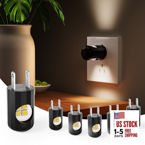 Plug-in LED Night Lights,Dusk to Dawn Sensor,2700K,Bedroom, 2700K Warm White