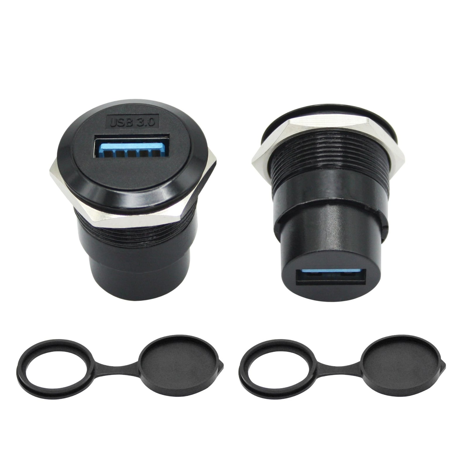 USB 3.0 Panel Mount Connector Socket,5Gbps High Speed Transfer with Dustcap |...
