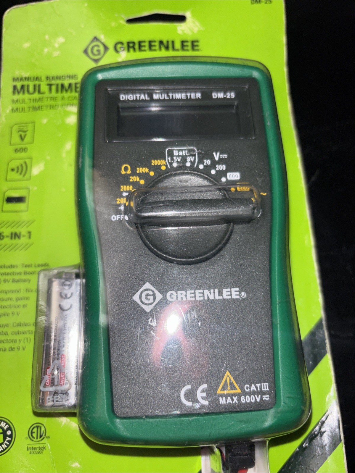 DM-25 CATIII 600V Manual Ranging Digital Multimeter
