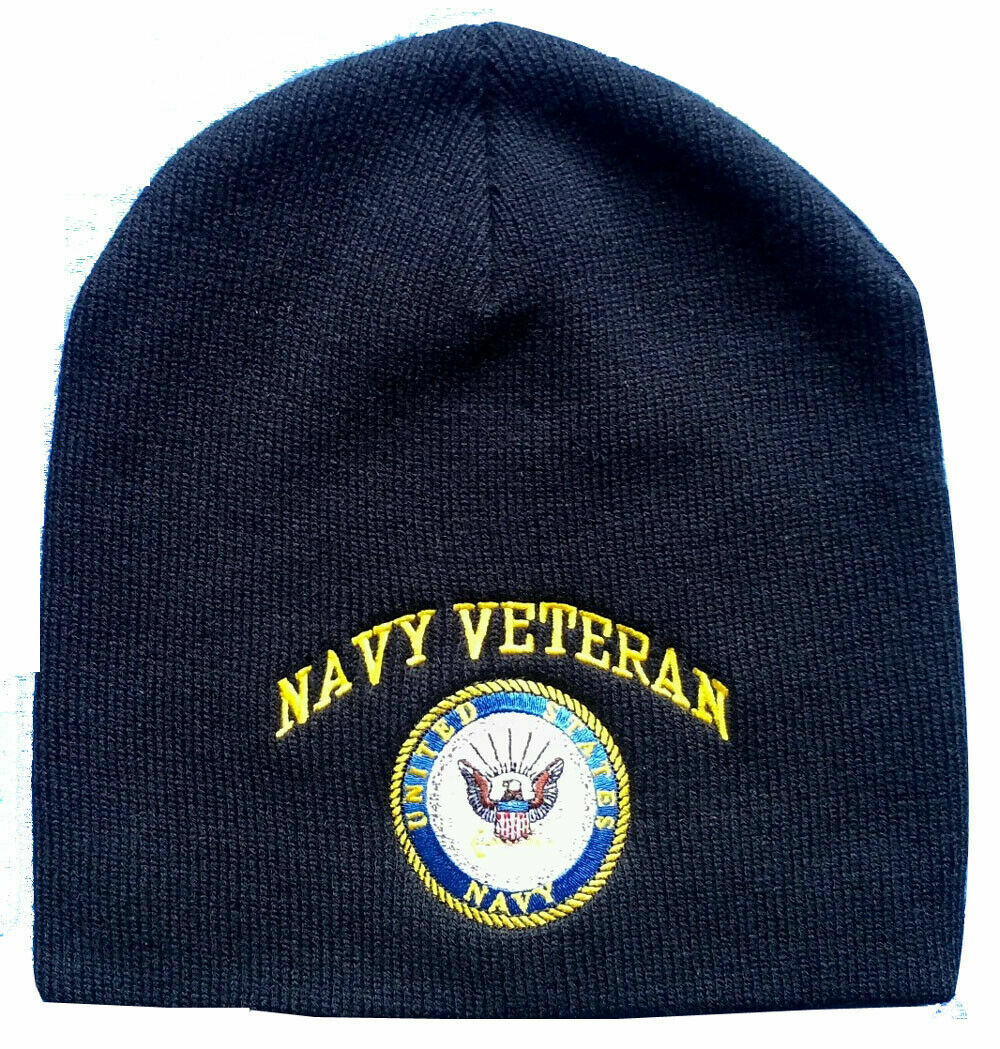 NAVY VETERAN SYMBOL Winter Beanie Beanies (BlUE)