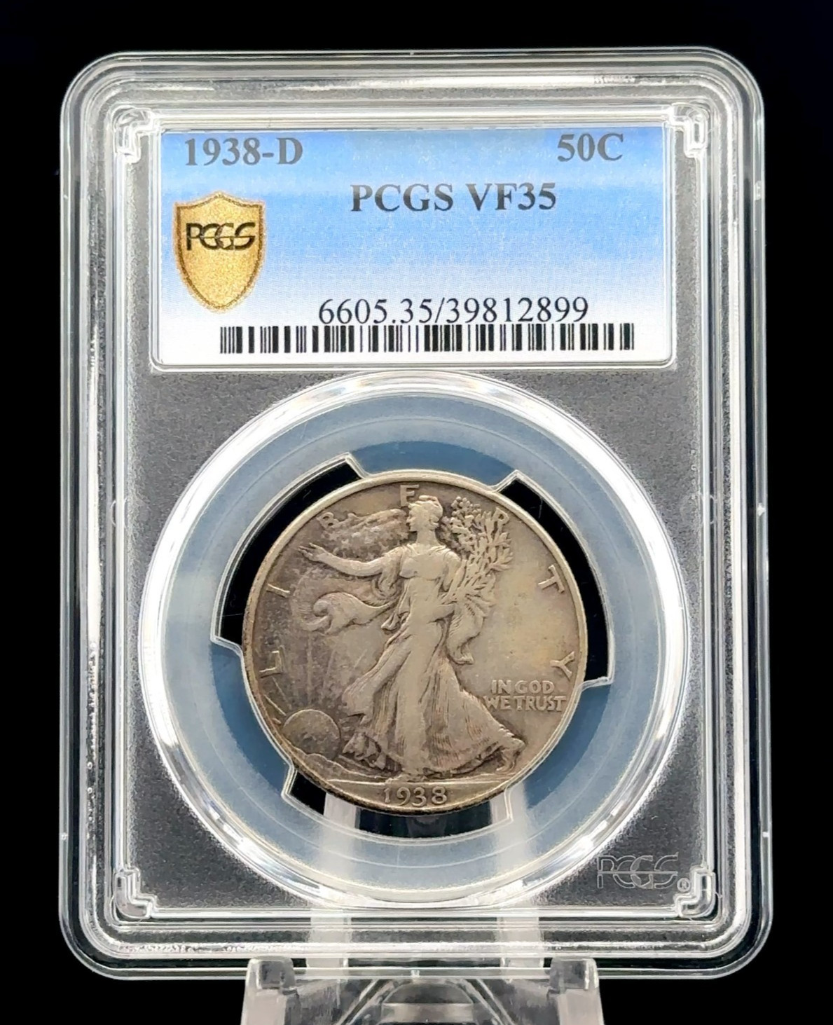 1938-D Walking Liberty Half Dollar PCGS VF35 Gold Shield